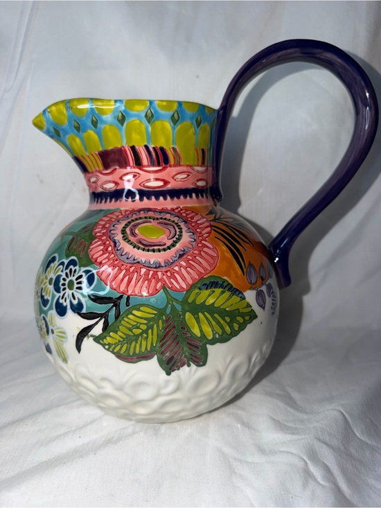 Other - Vibrant Anthropologie "Amazon Dreams" Stoneware Pitcher